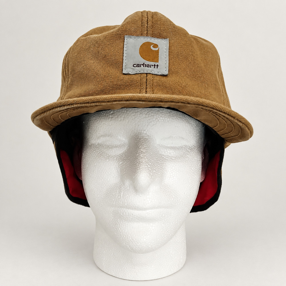 Vintage Carhartt Men's L Brown Duck Canvas Insulated Ear Flap Hat USA